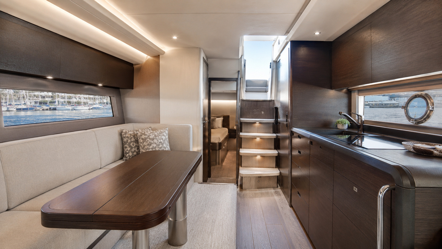 azimut atlantis 45 galley lounge 01