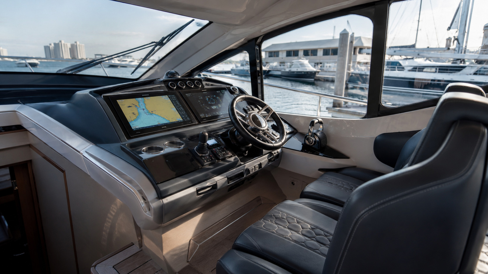 azimut atlantis 45 helm interior 01