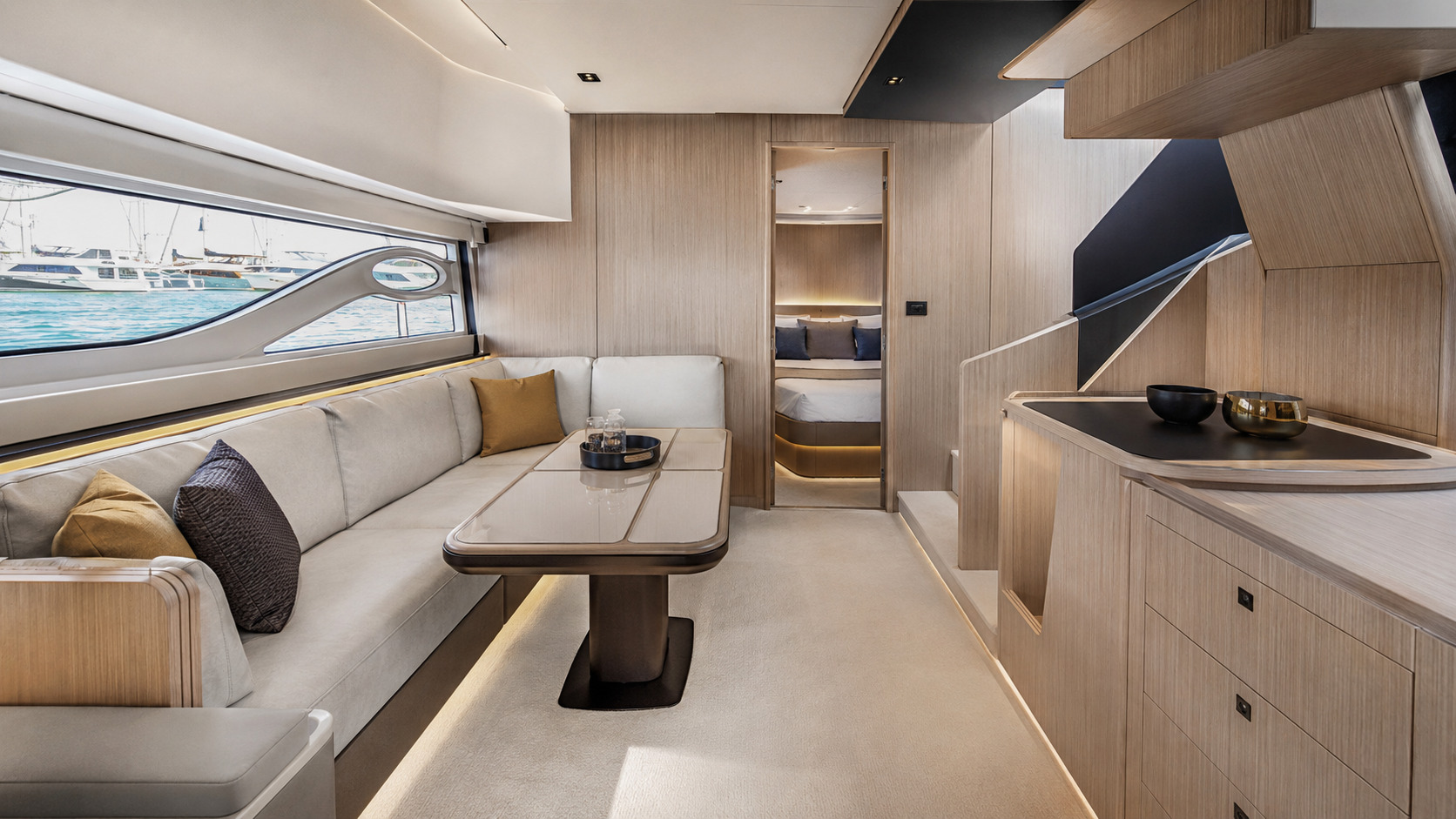 azimut atlantis 51 cabin lounge 01