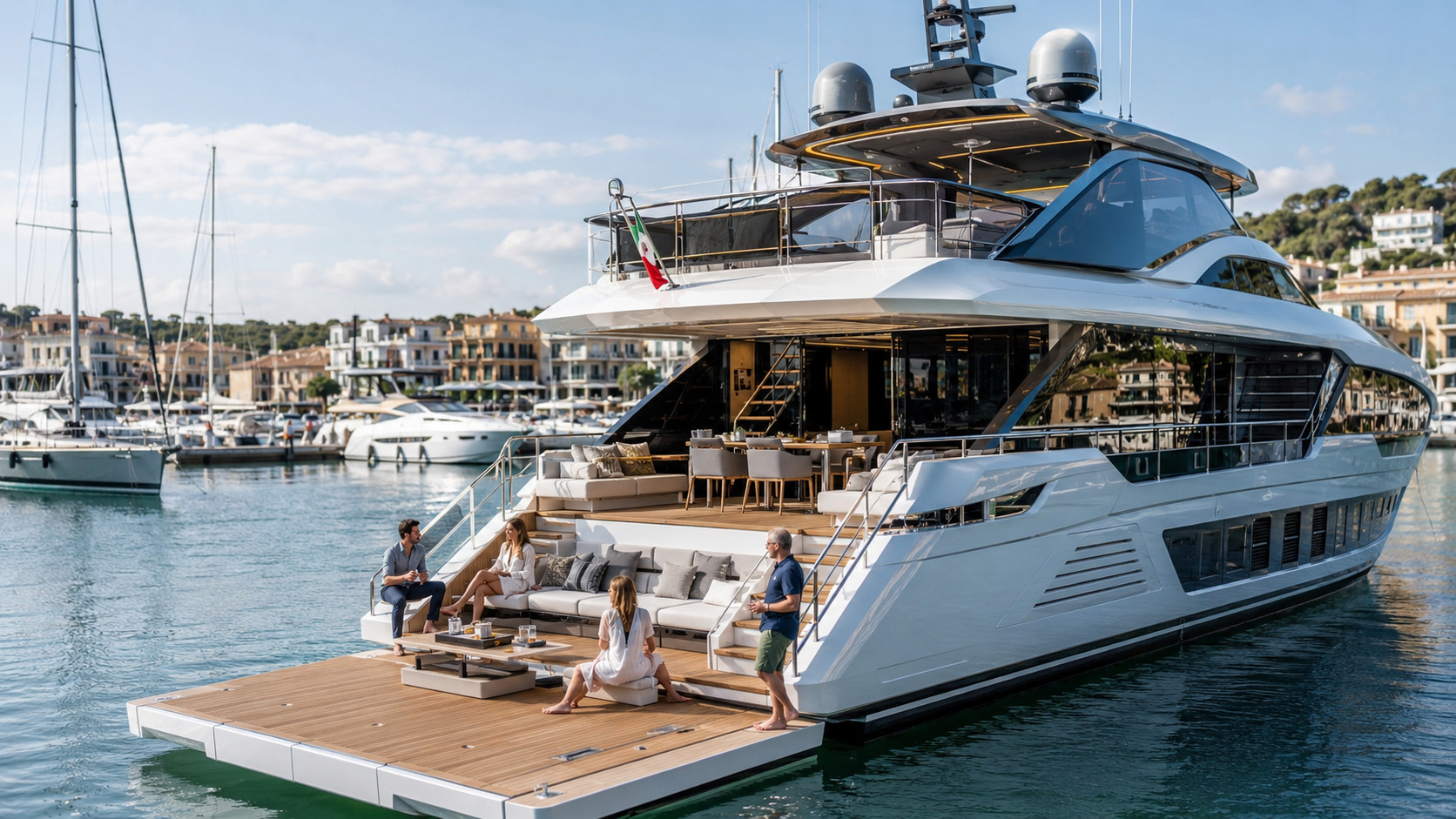 azimut grande 26m upper deck entertaining 01
