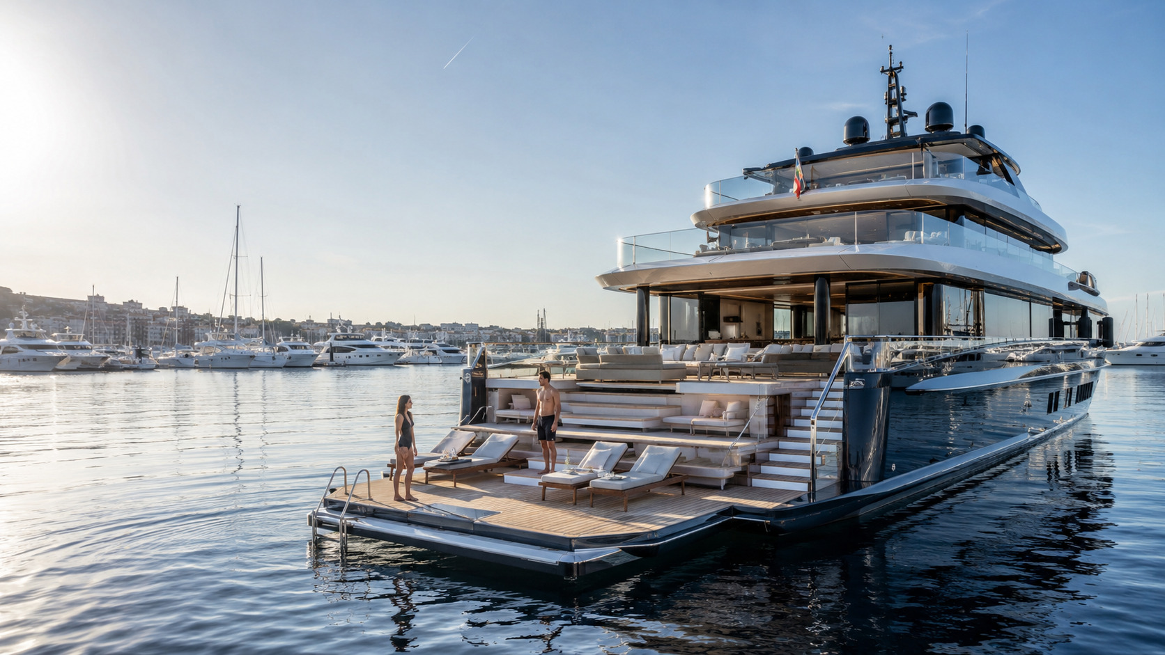 azimut grande trideck upper deck entertaining 02
