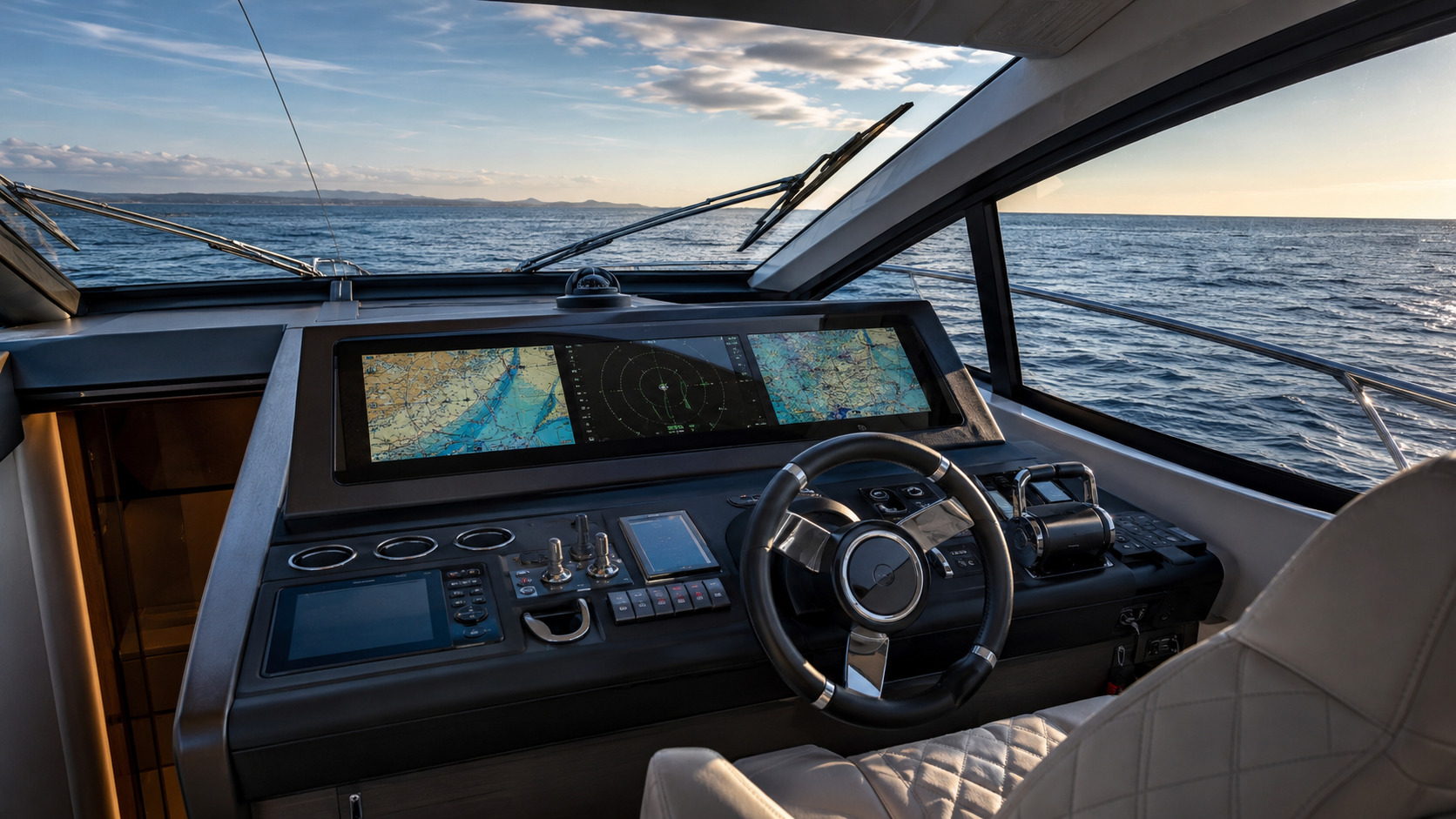 azimut s8 helm through windshield 01