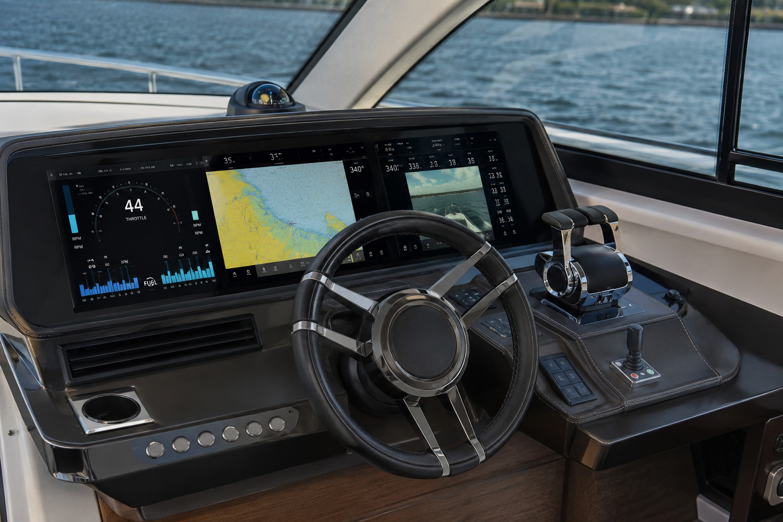 azimut verve 48 helm dashboard detail 01