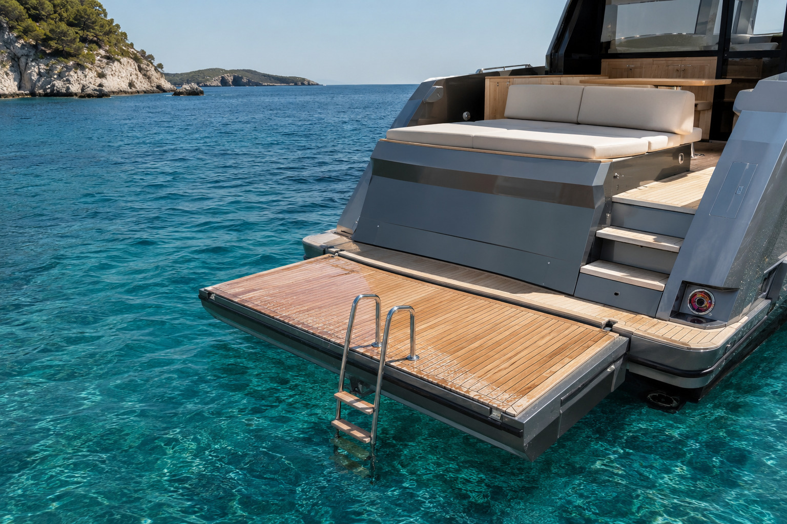 azimut verve 48 swim platform water access 01