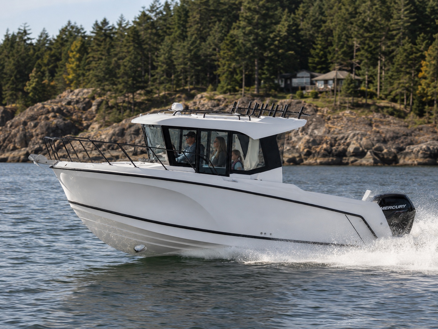 bayliner t23 pilothouse family underway profile 23