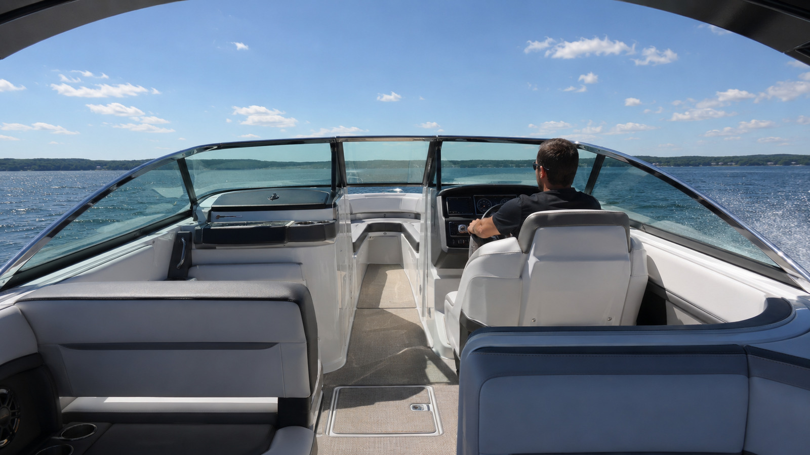 chaparral ssx 30 ssx cockpit to helm underway 19