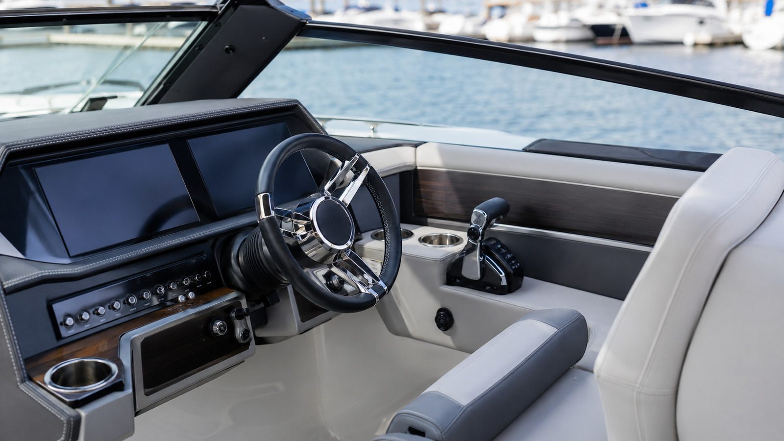 formula boats 330 crossover bowrider helm detail 08