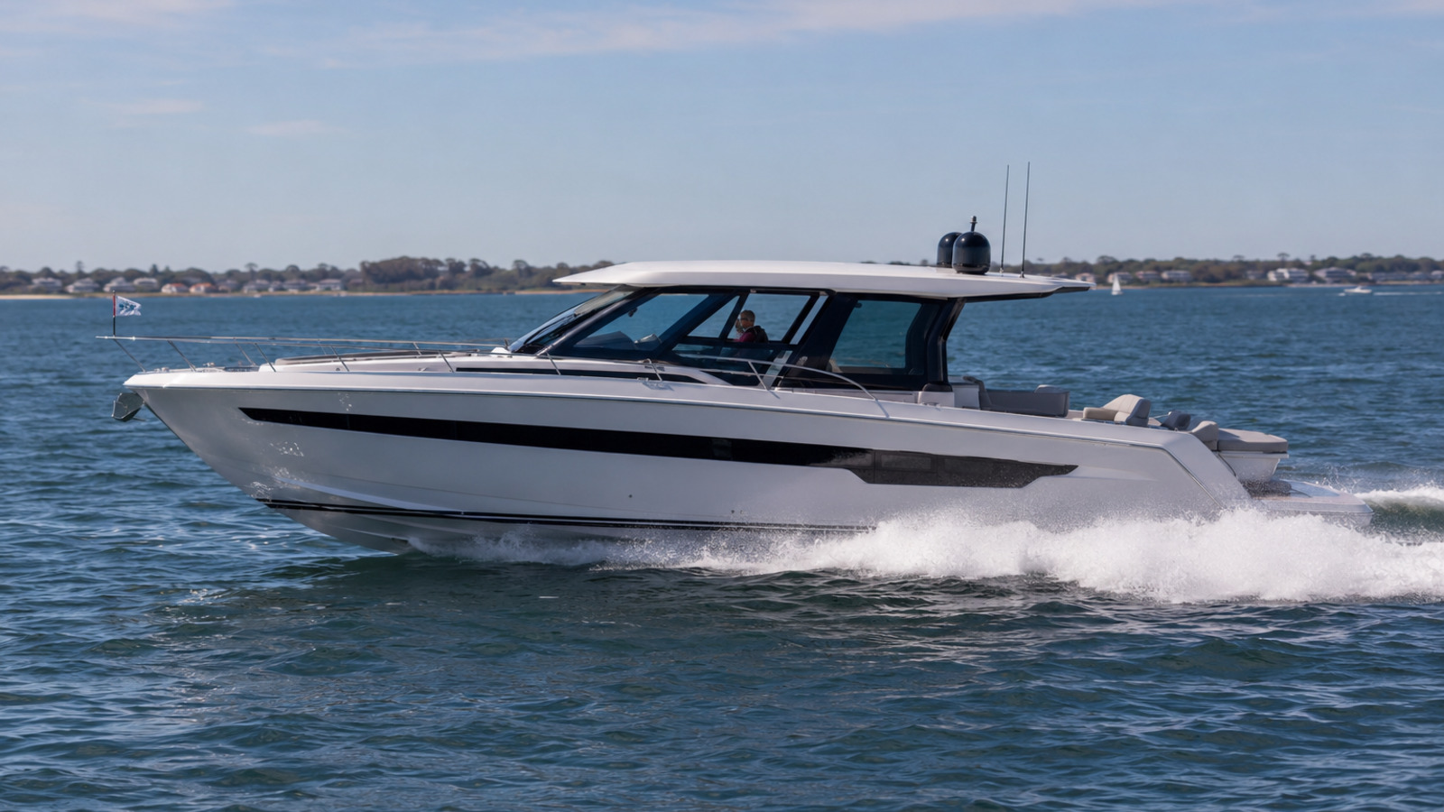 formula boats 500 super sport crossover port side light chop running 16