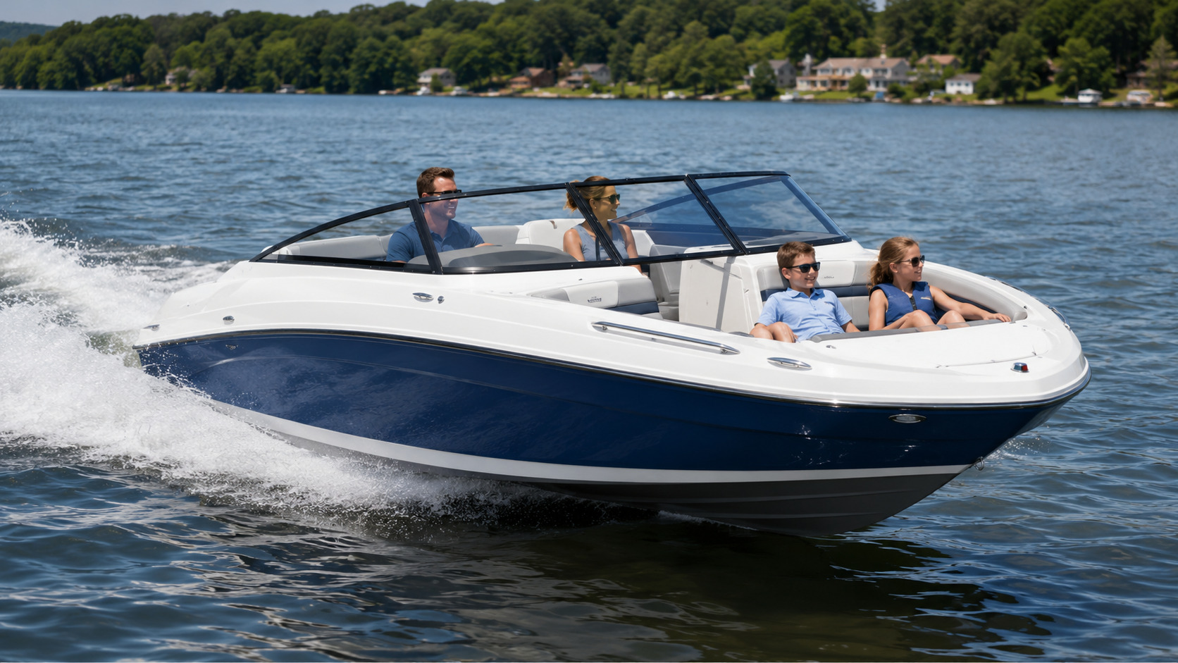 four winns freedom series h2 freedom front quarter running 02