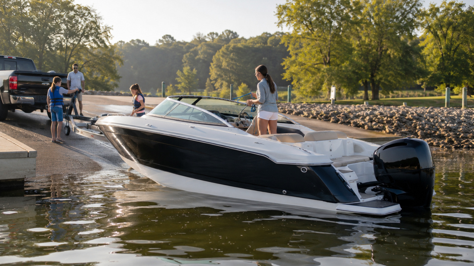 four winns h4 ob trailer launch lifestyle 25