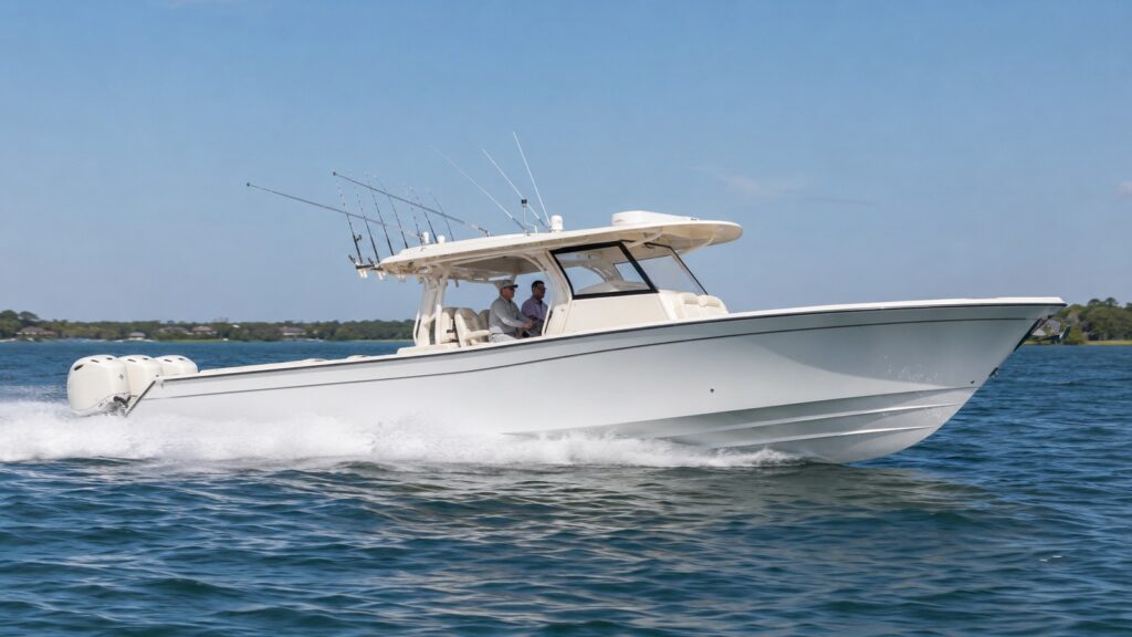 grady white canyon series canyon 386 side profile underway 10