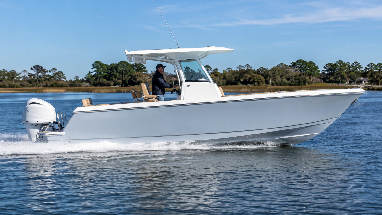 grady white coastal explorers 281 ce side profile underway 11