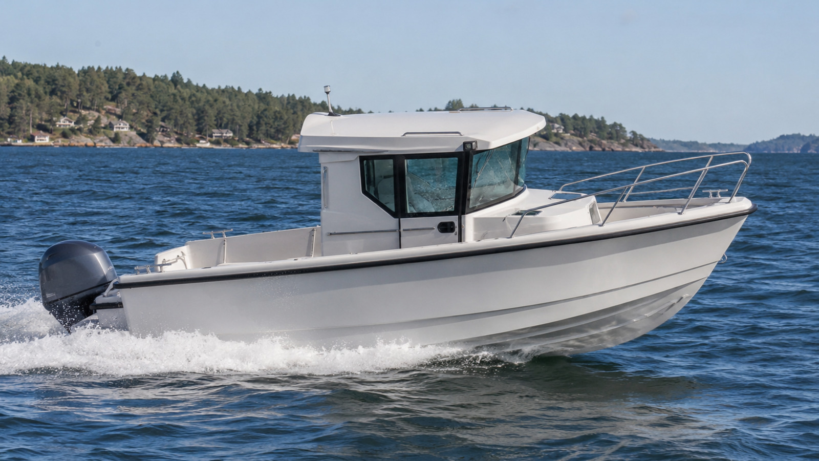 grady white walkaround cabins adventure 218 side profile underway 19