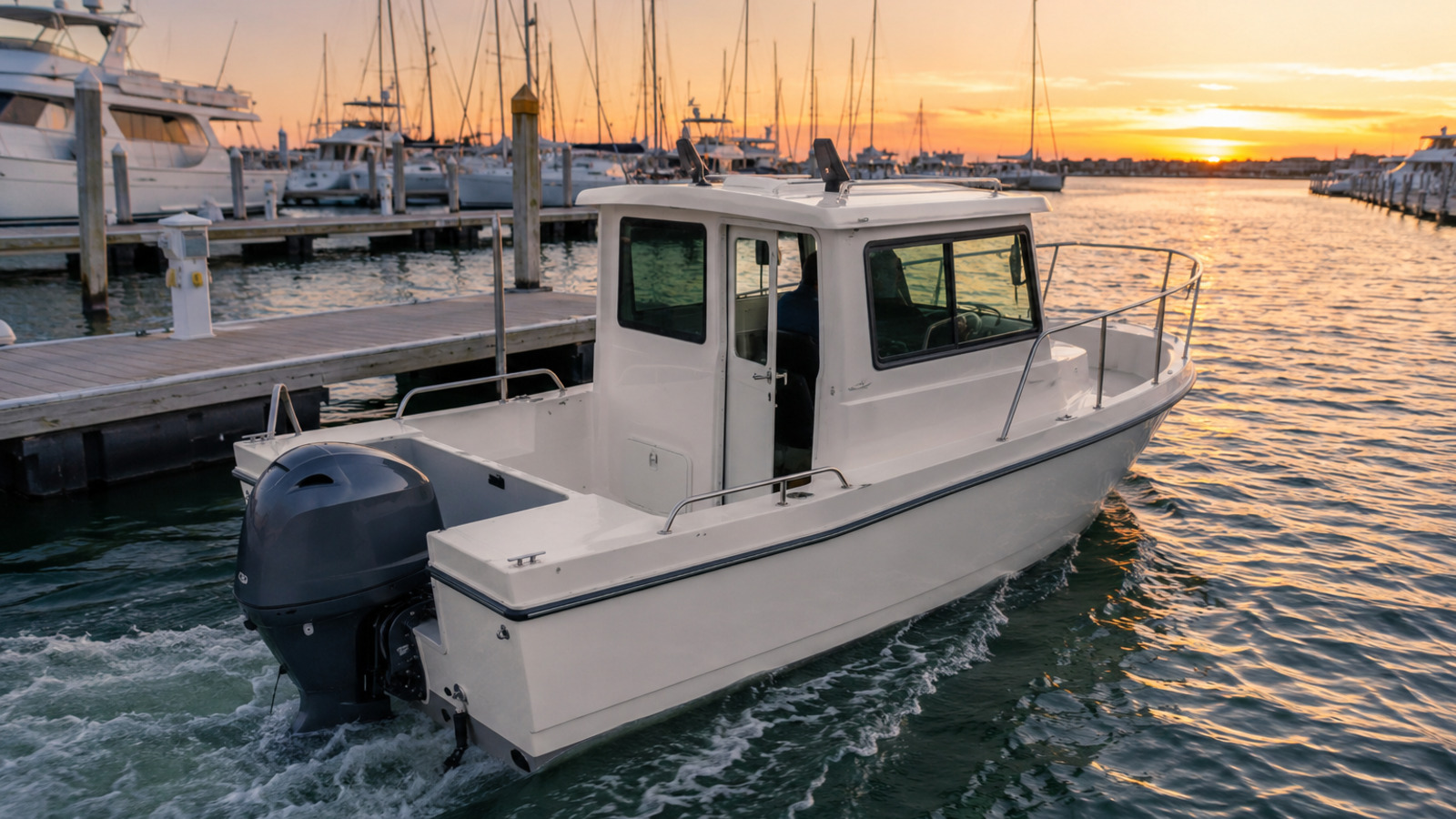 grady white walkaround cabins adventure 218 sunset dock departure 20