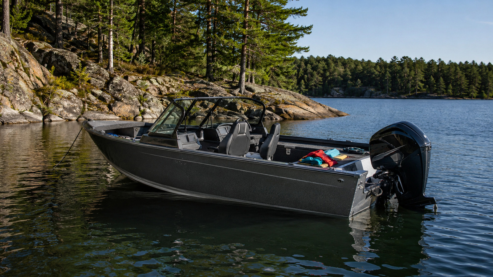 lund 1775 crossover xs quiet cove anchored 16