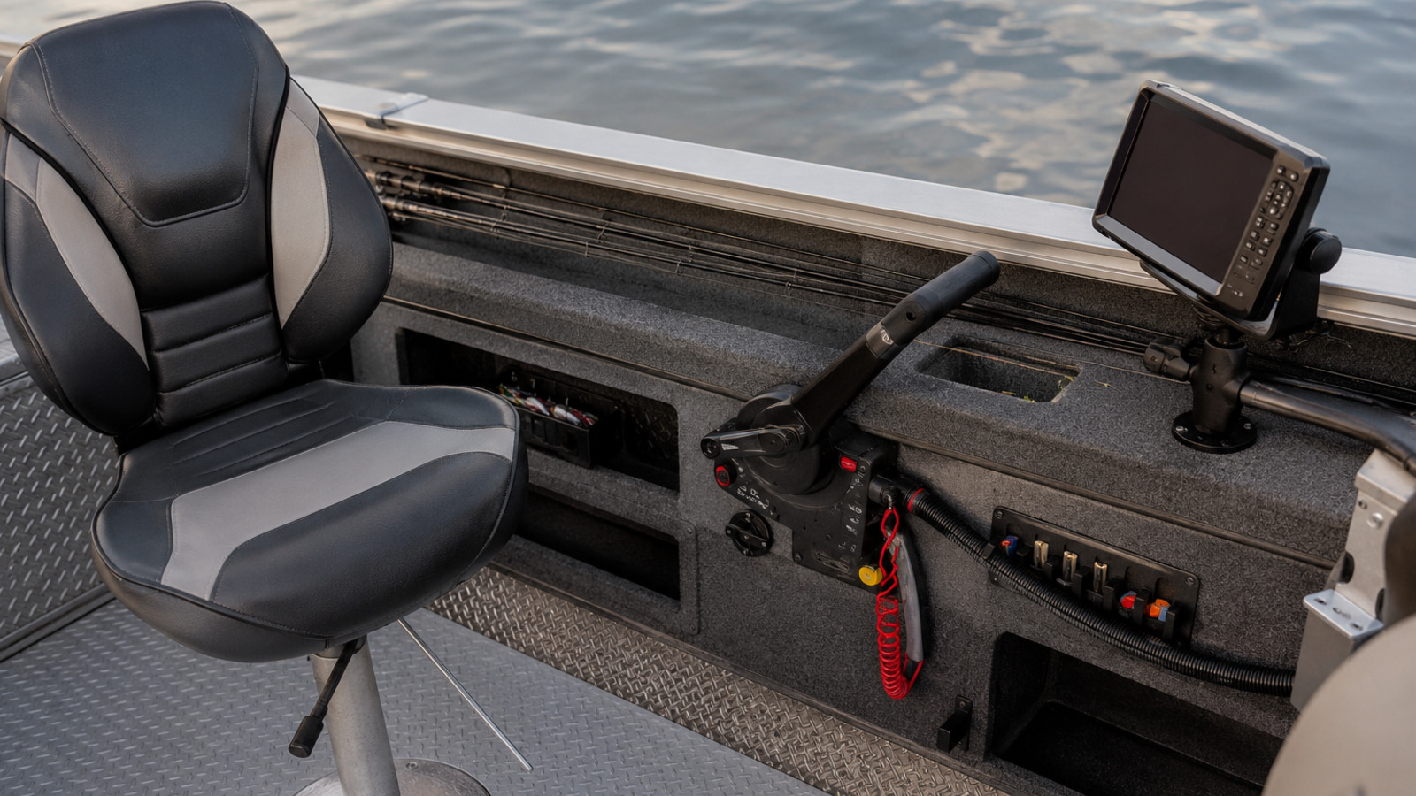 lund pro guide 2075 pro guide tiller helm detail 07