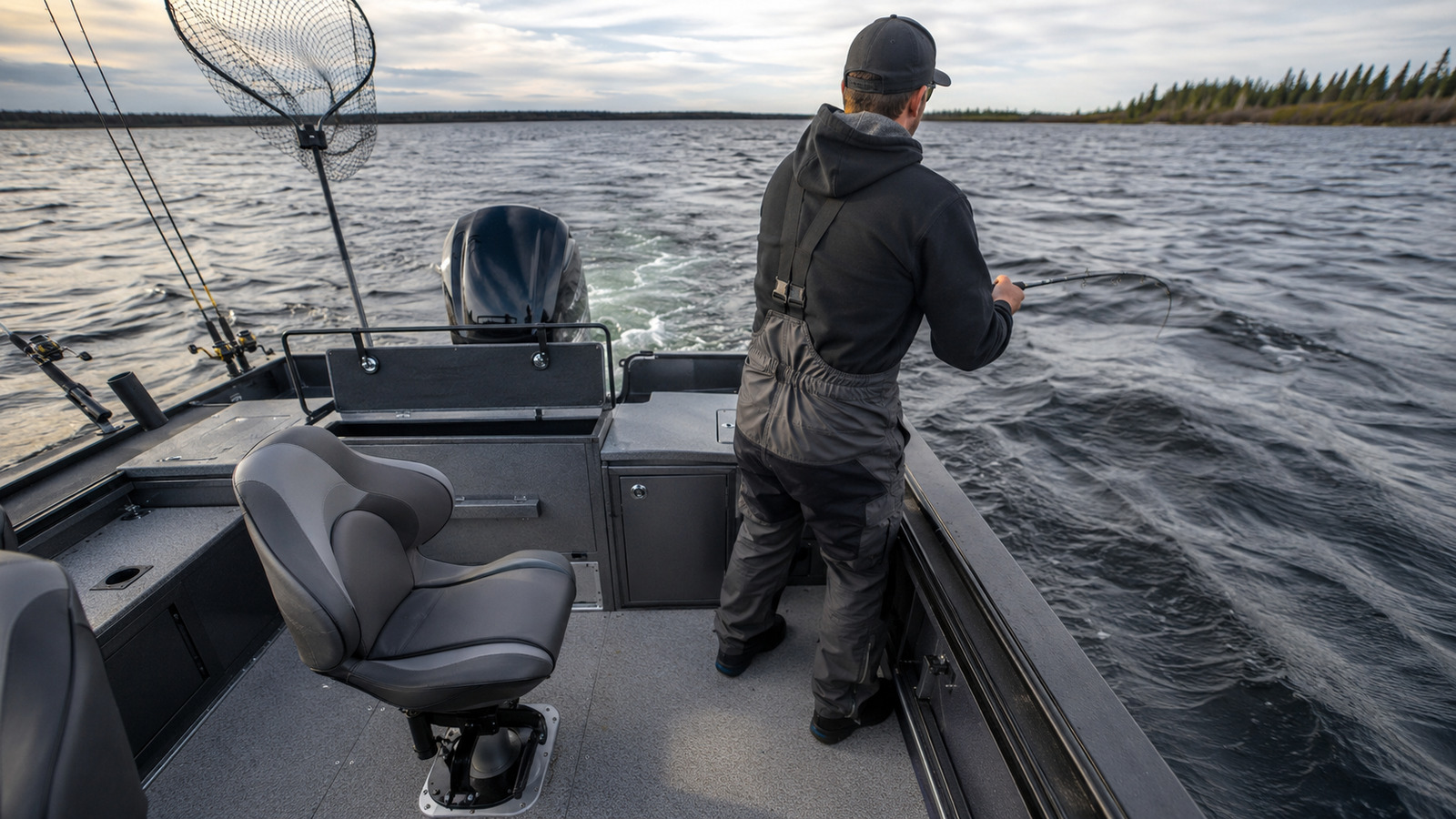 lund pro v 1975 pro v fishing cockpit action 23