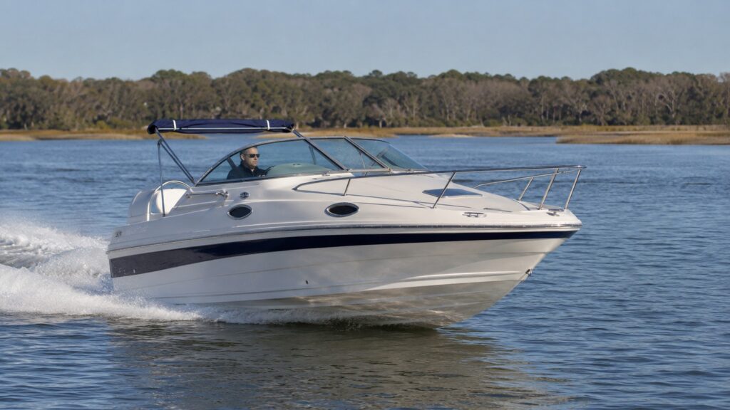 sea ray 215 express cruiser running hero 01