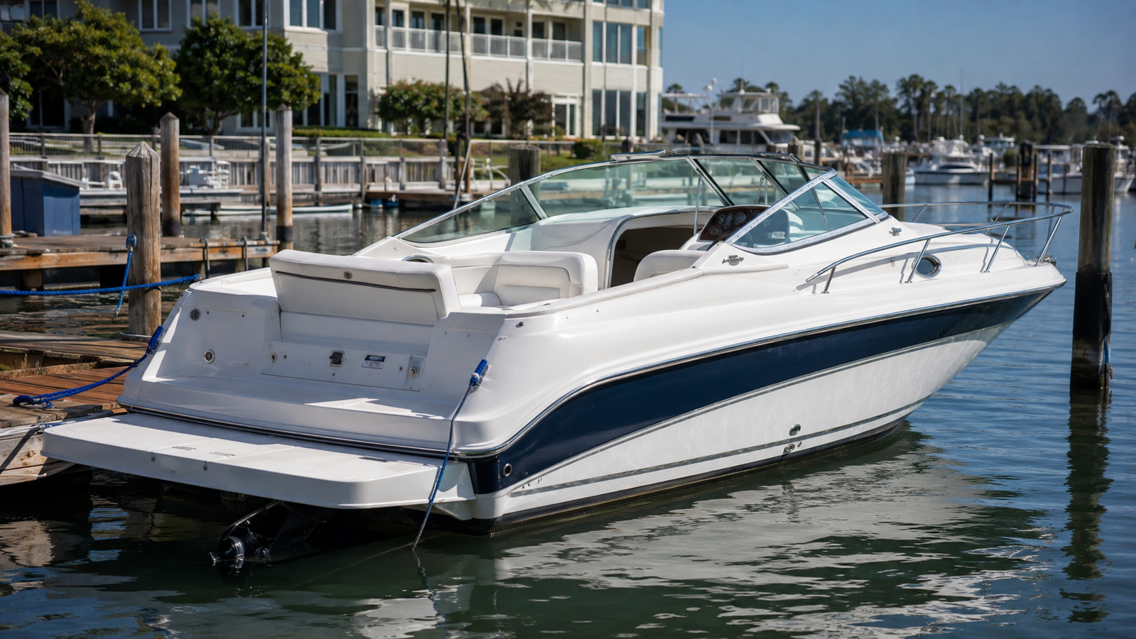 sea ray 215 weekender stern quarter dockside 07