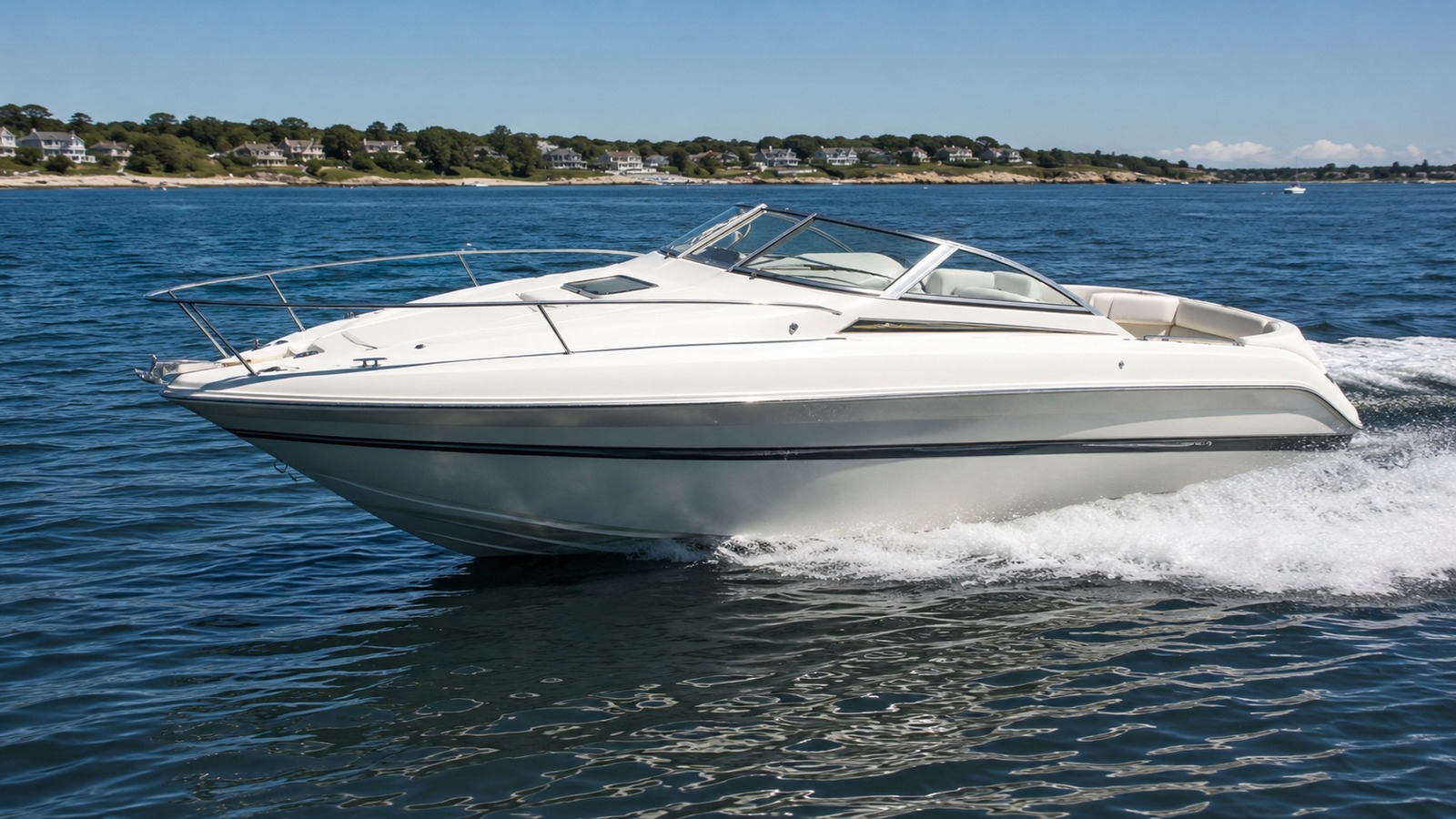 sea ray 225 weekender front quarter running 02