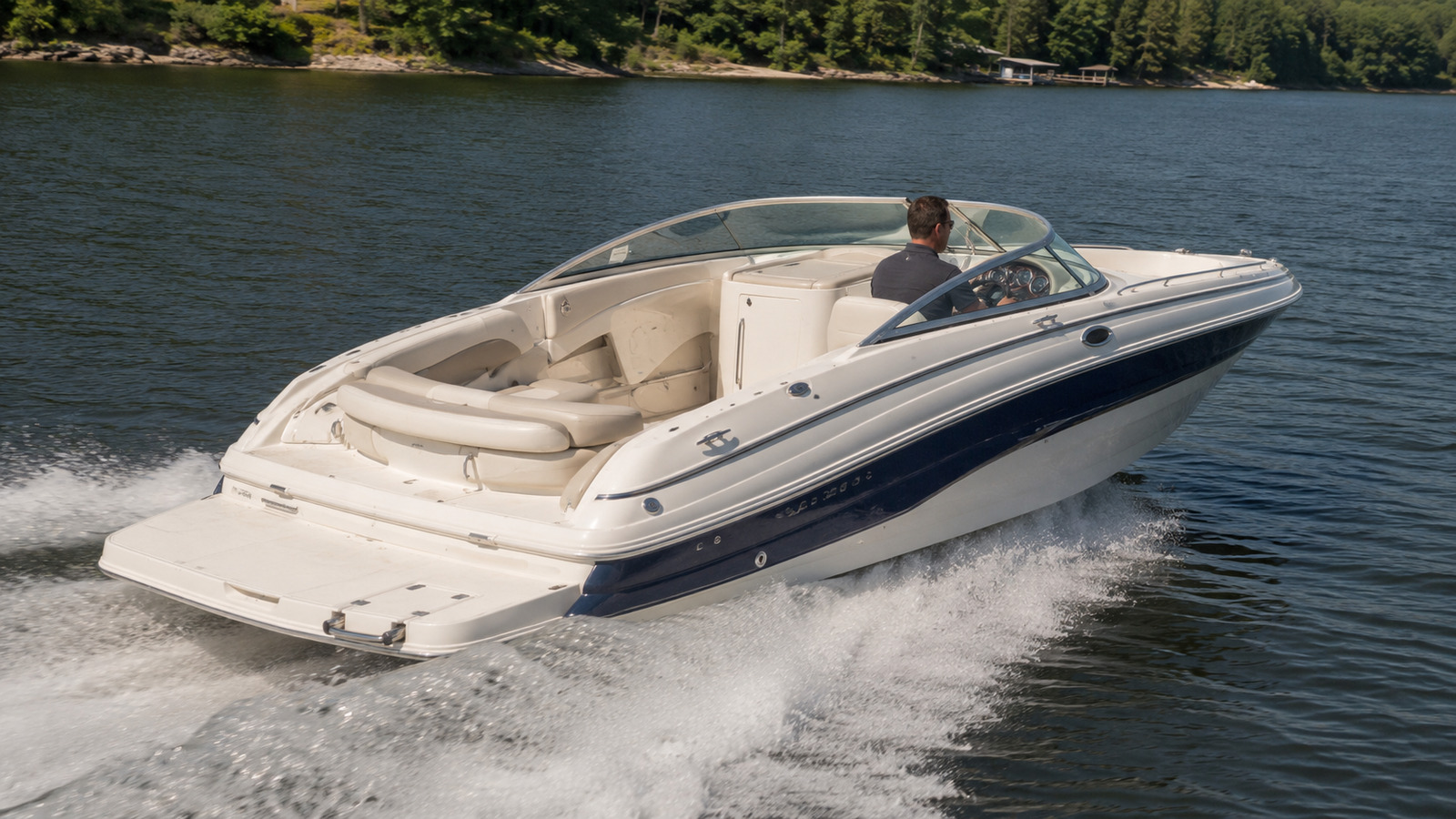 sea ray 230 sundeck rear quarter running 03