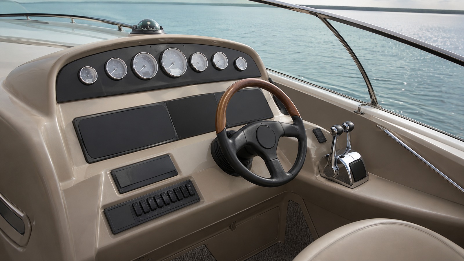 sea ray 260 express cruiser helm detail 08