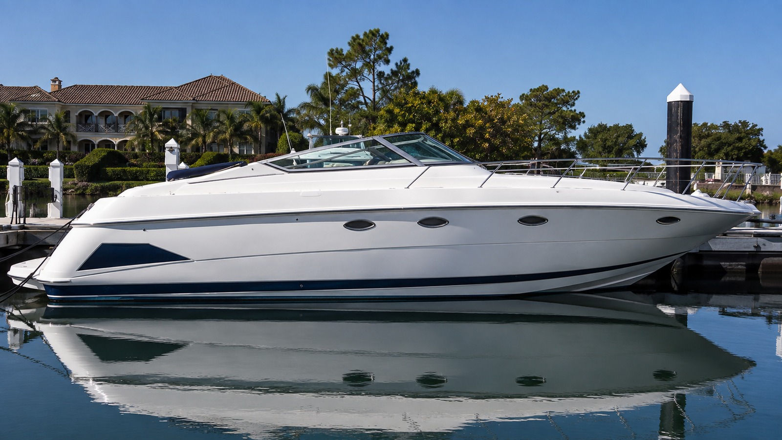 sea ray 290 express cruiser dockside profile 05