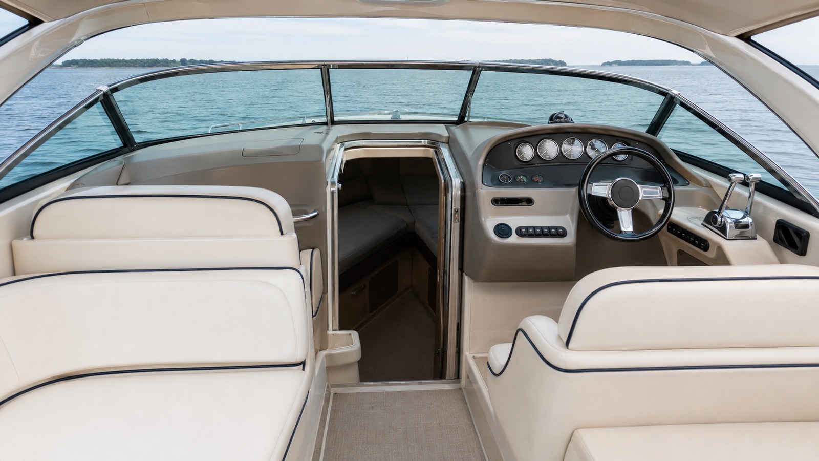 sea ray 290 express cruiser helm detail 08
