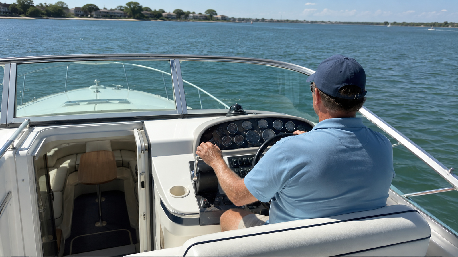 sea ray 300 aft cabin helm running 01