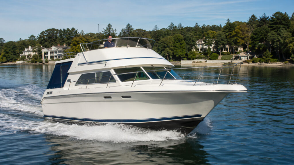 sea ray 300 aft cabin hero exterior running 01