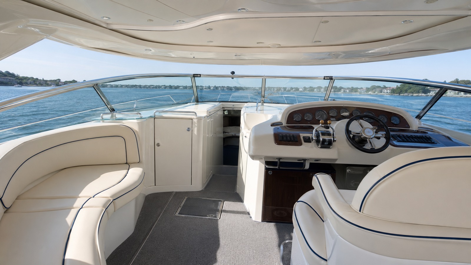 sea ray 300 express cruiser helm detail 08