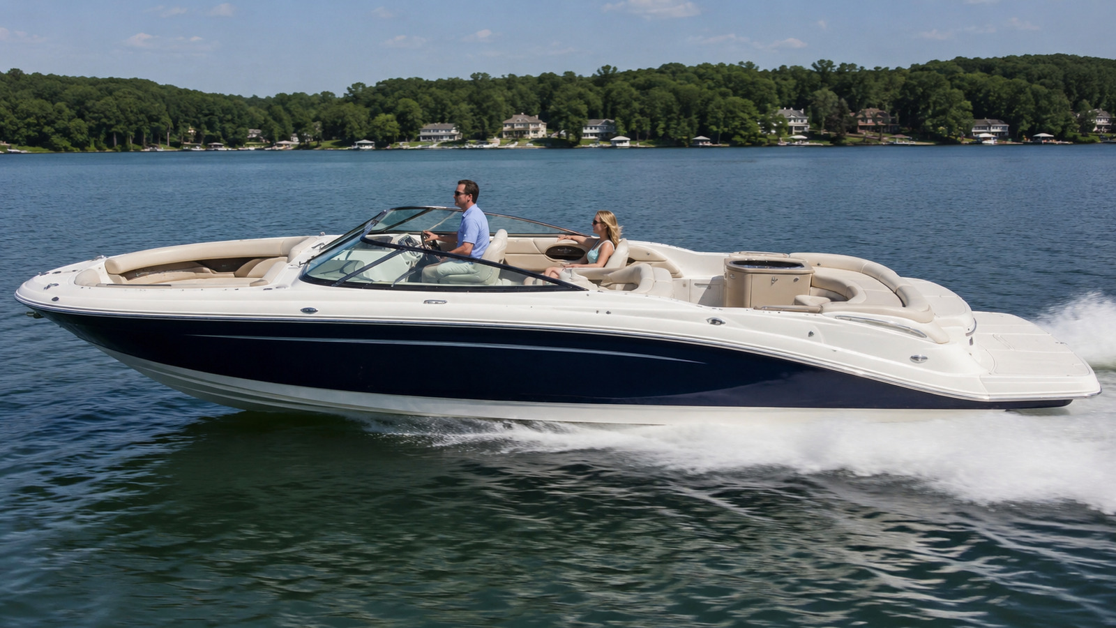 sea ray 320 sundeck side profile running 04