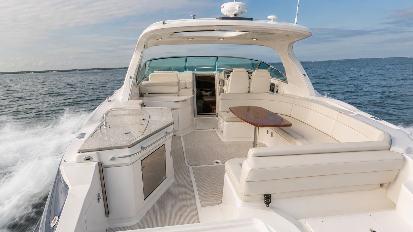 sea ray 330 express cruiser cockpit wide 07