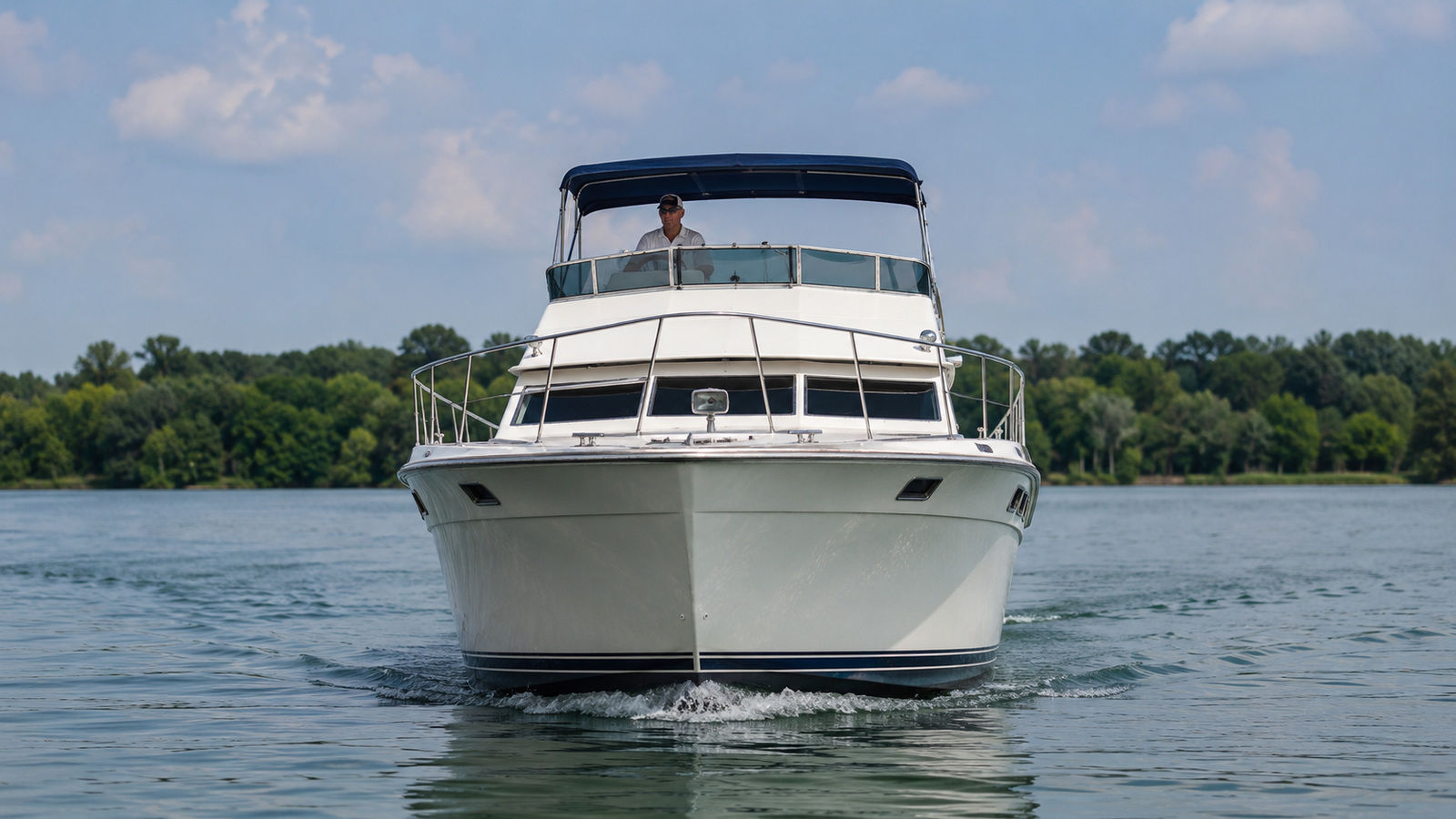 sea ray 340 aft cabin bow on exterior 01
