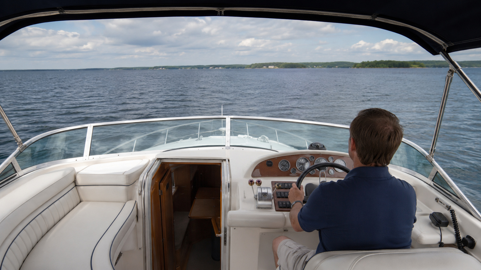 sea ray 340 aft cabin helm running 01