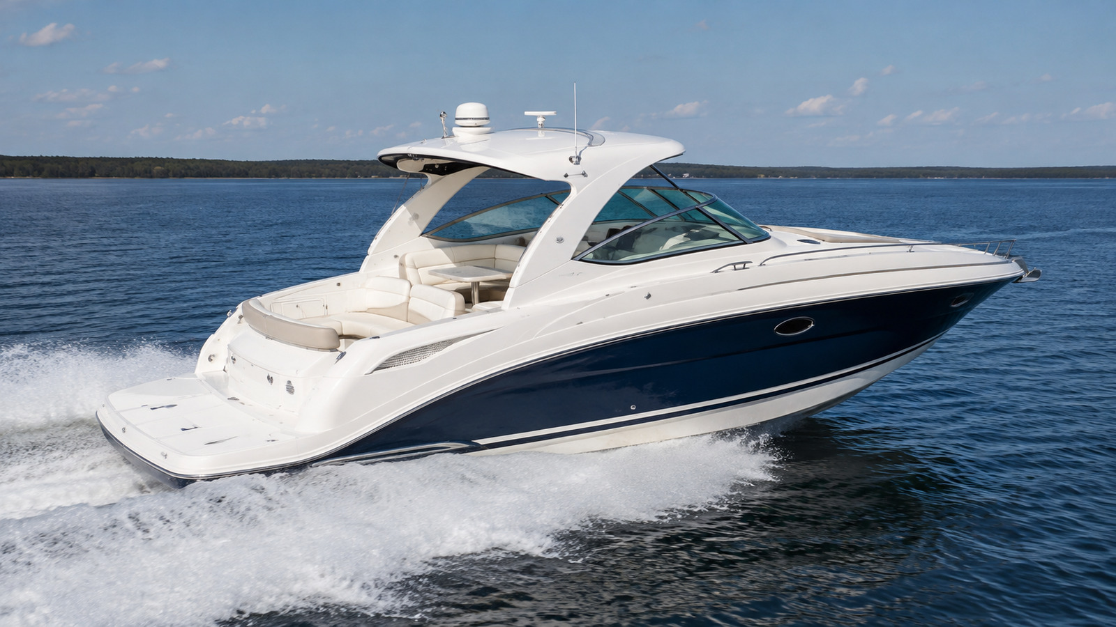 sea ray 340 express cruiser elevated exterior 06