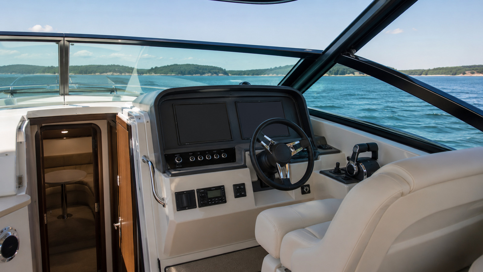 sea ray 340 express cruiser helm detail 08