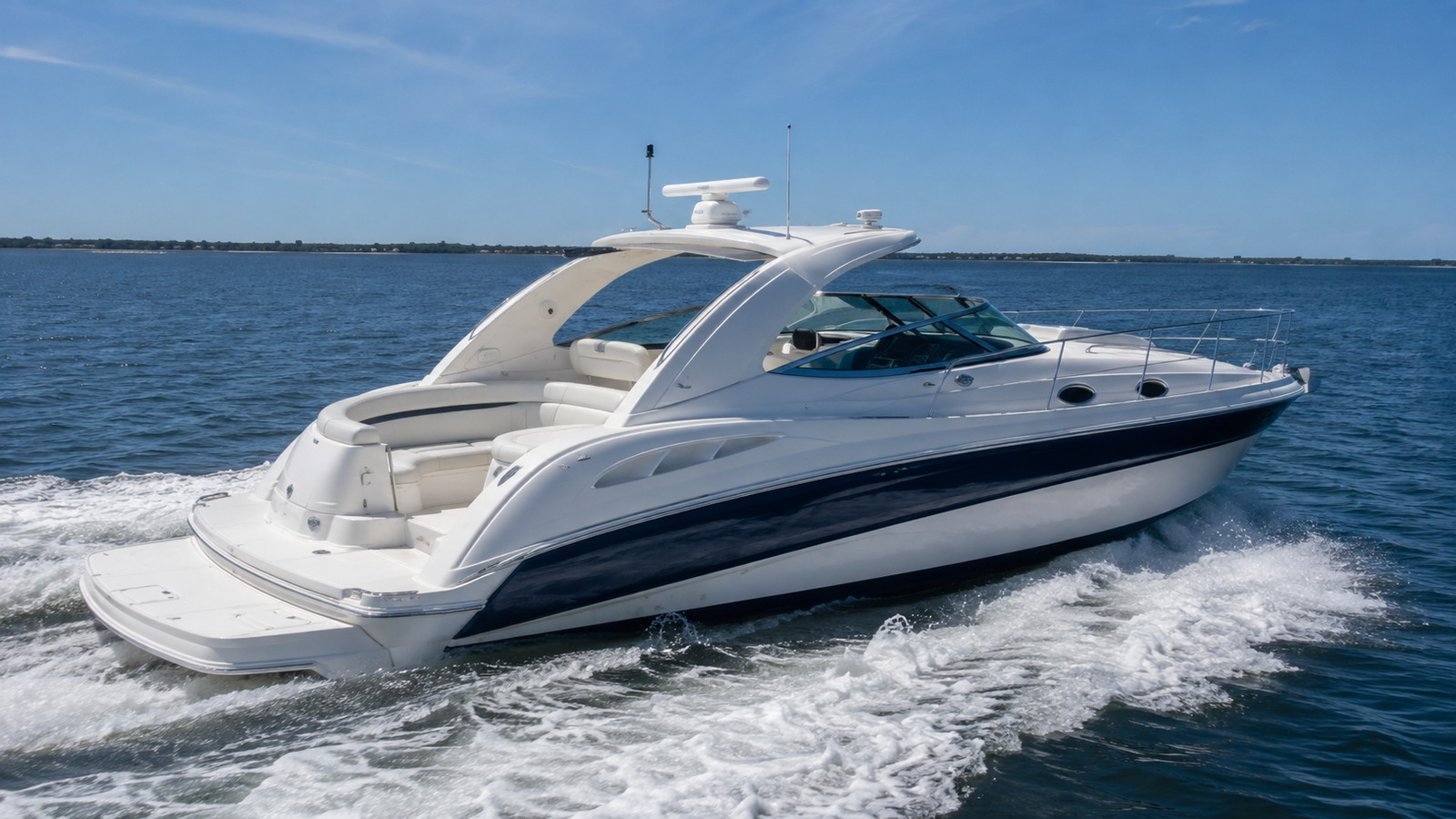 sea ray 370 express cruiser cockpit wide 07