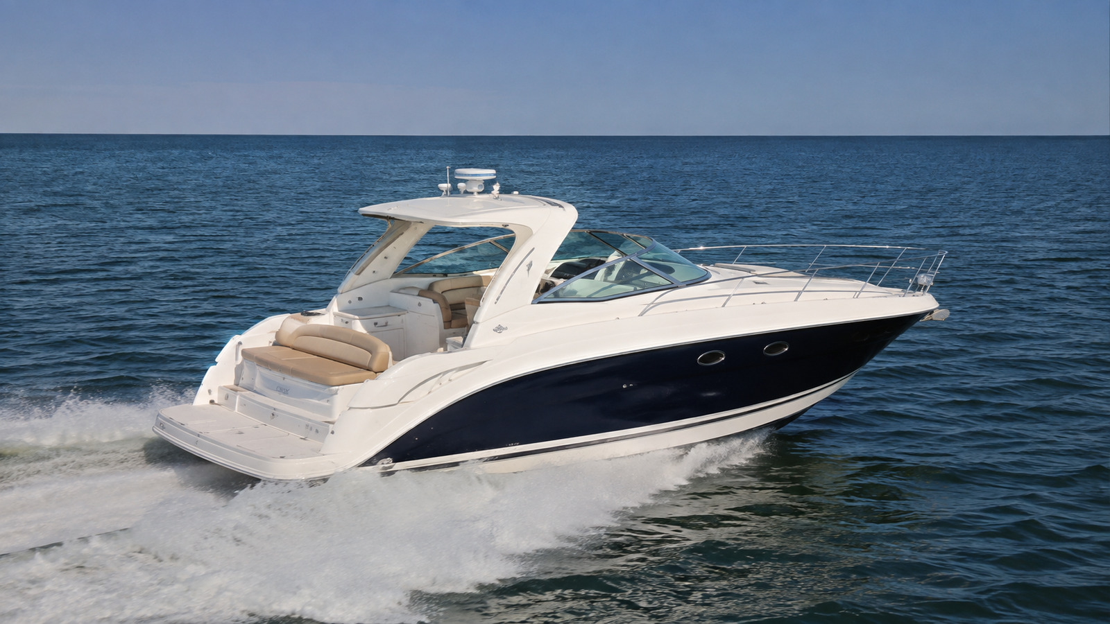 sea ray 370 express cruiser elevated exterior 06