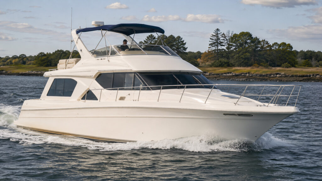 sea ray 380 aft cabin hero exterior running 01