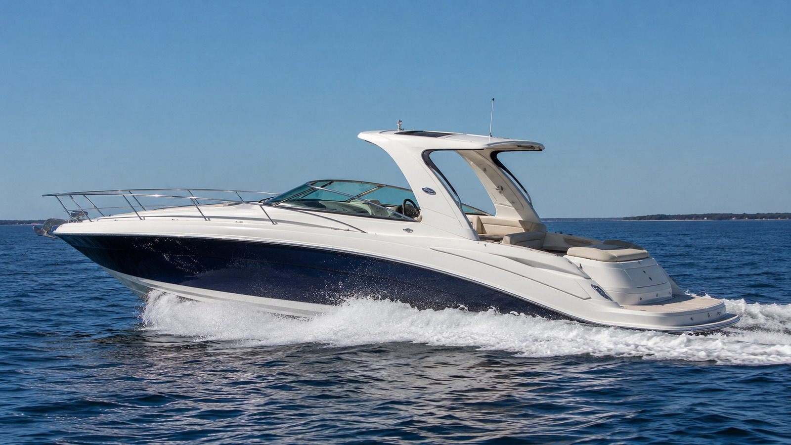 sea ray 380 express cruiser blue water running 25