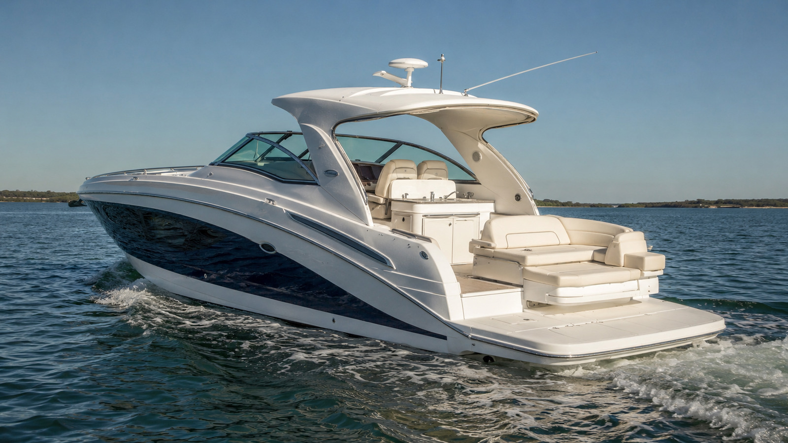 sea ray 380 express cruiser cockpit wide 07
