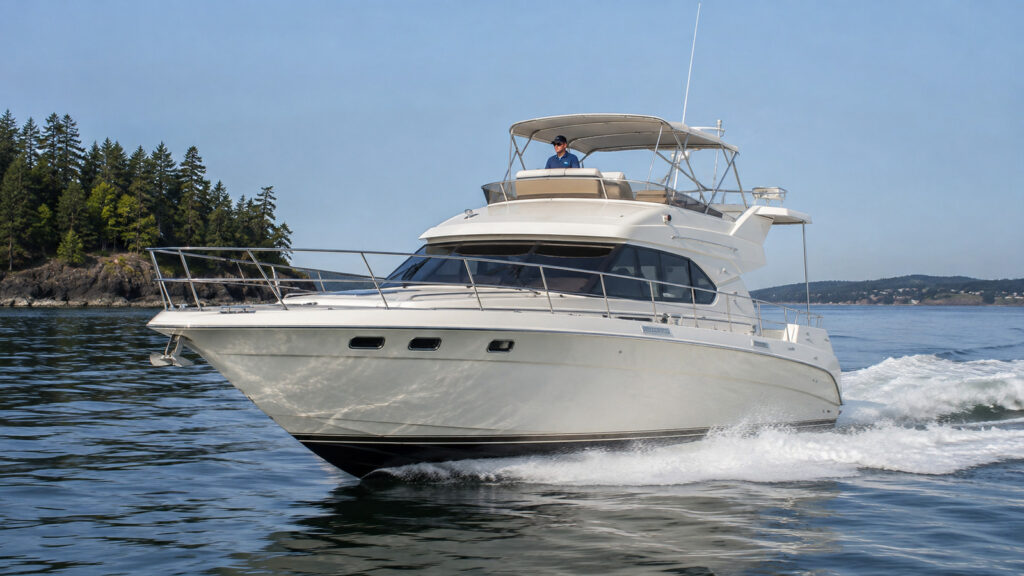 sea ray 390 motor yacht running hero 01