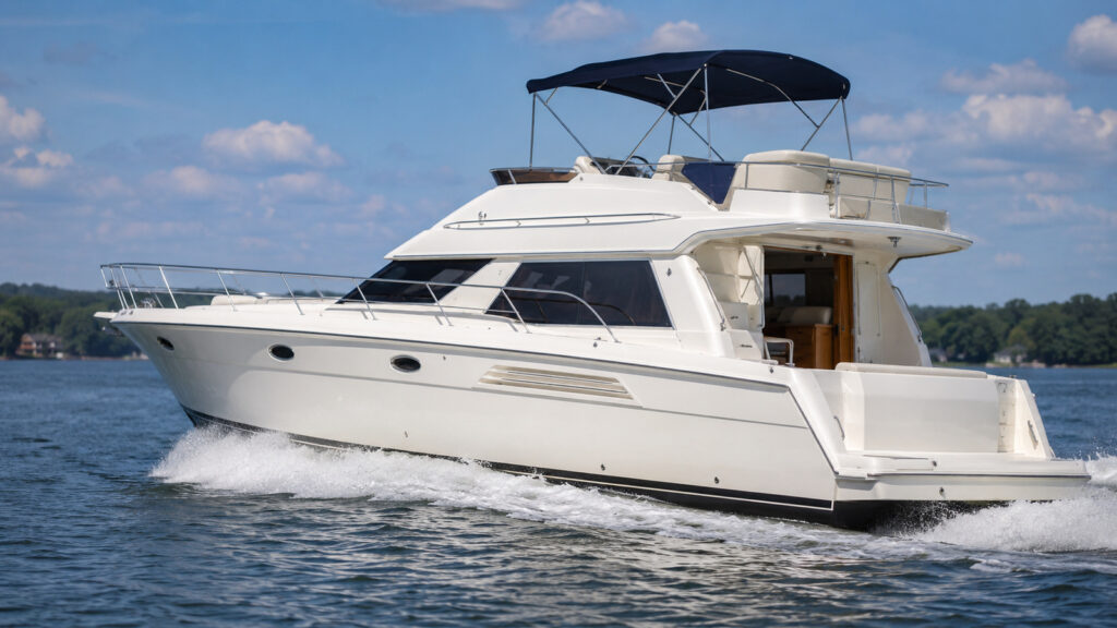 sea ray 400 aft cabin hero exterior running 01