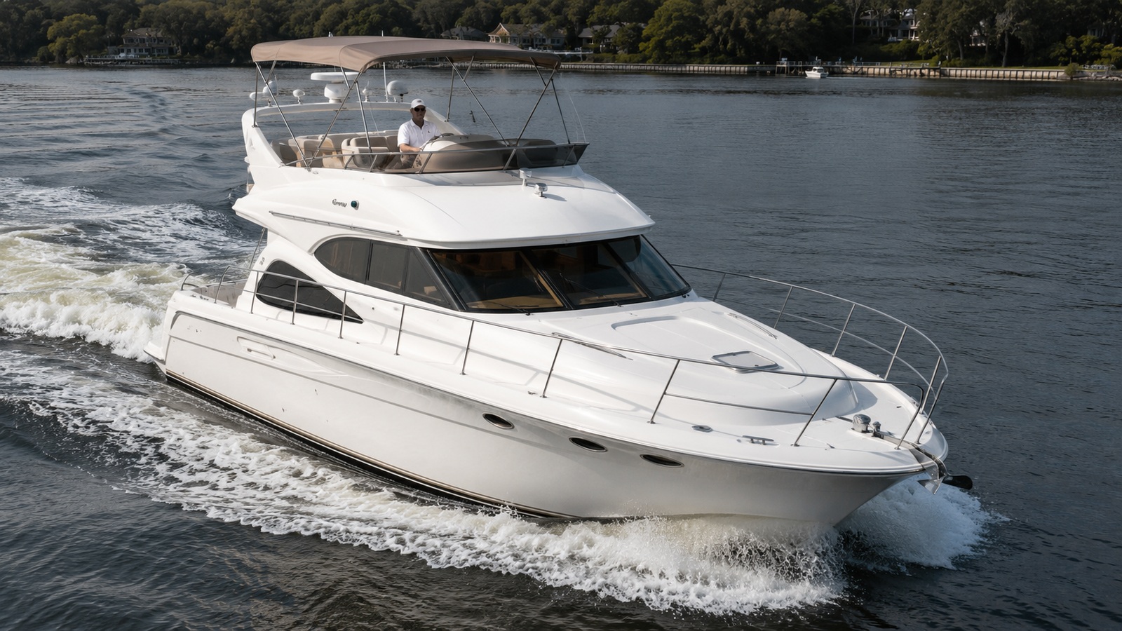 sea ray 400 sedan bridge elevated exterior 06