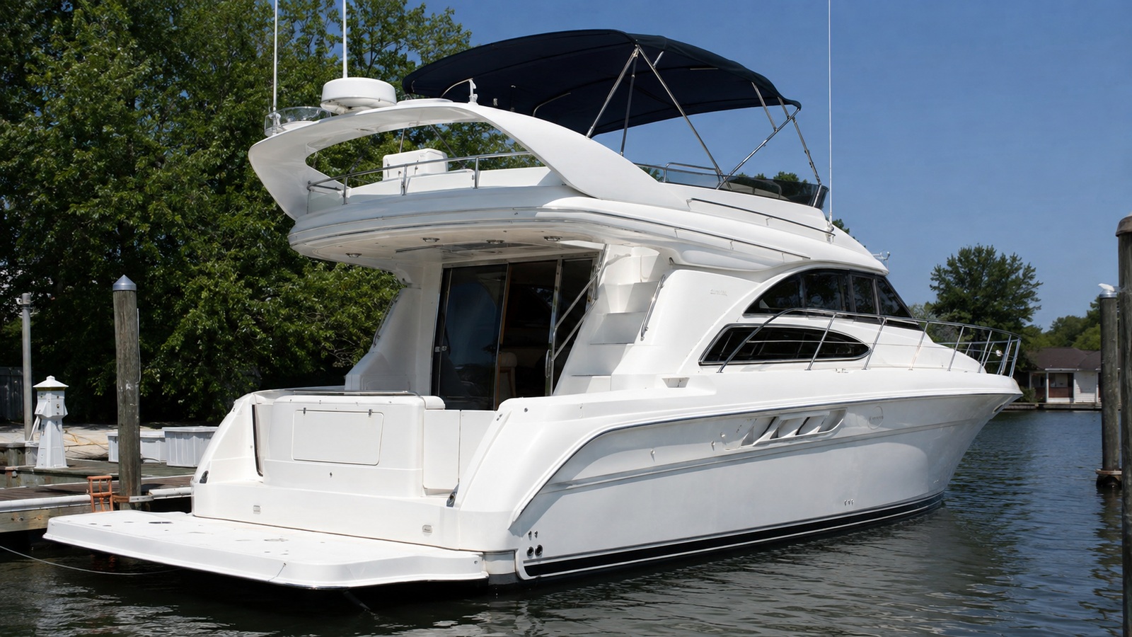 sea ray 400 sedan bridge swim platform 10