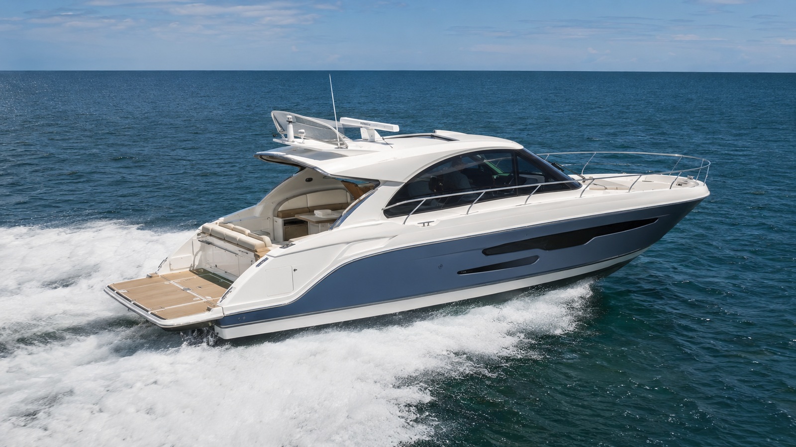 sea ray 410 sport yacht aerial underway 09