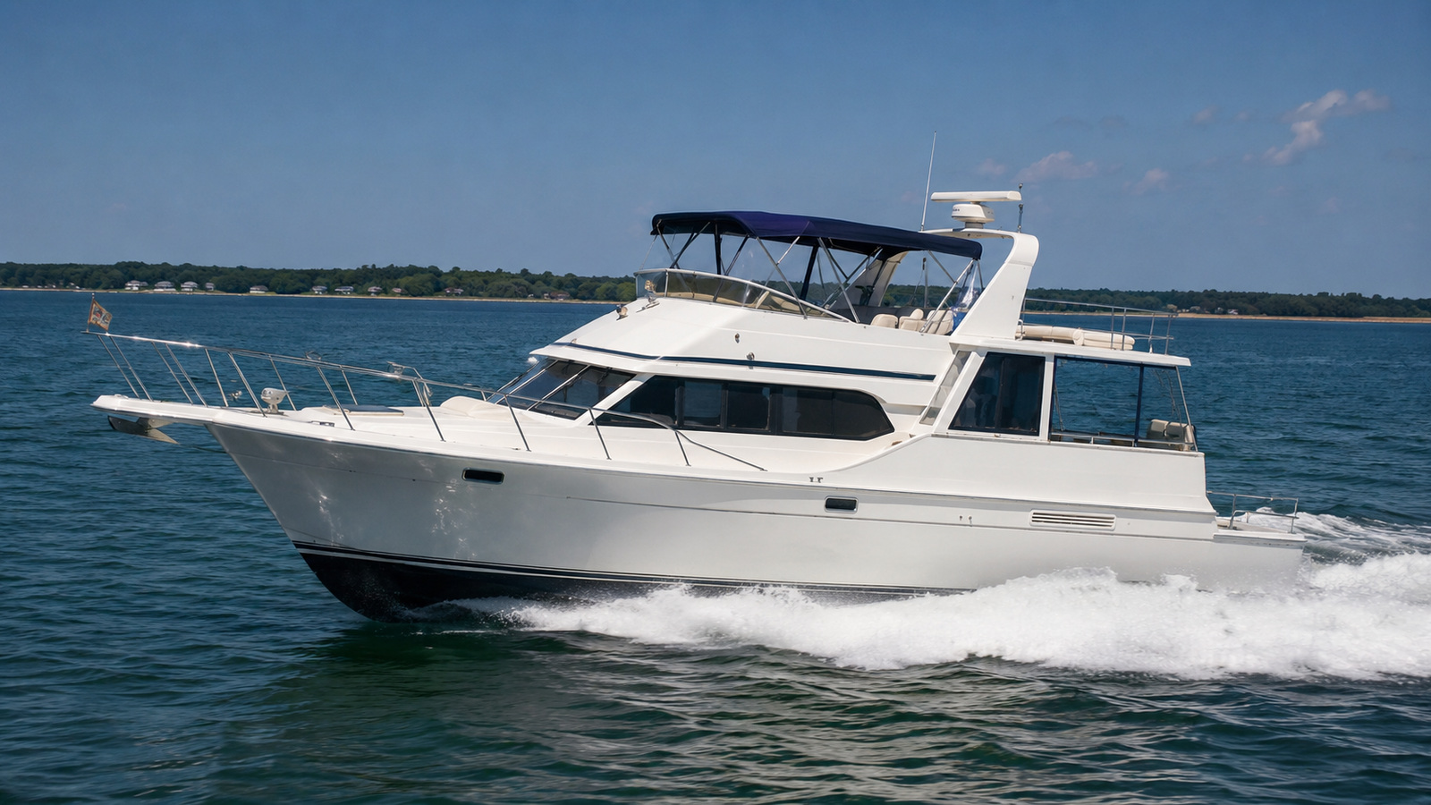 sea ray 420 aft cabin front quarter running 01