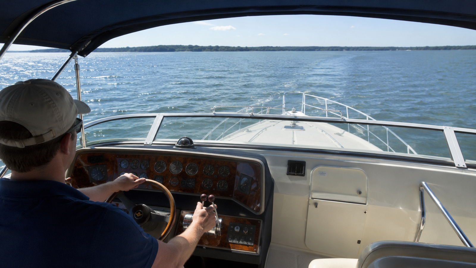 sea ray 420 aft cabin helm running 01