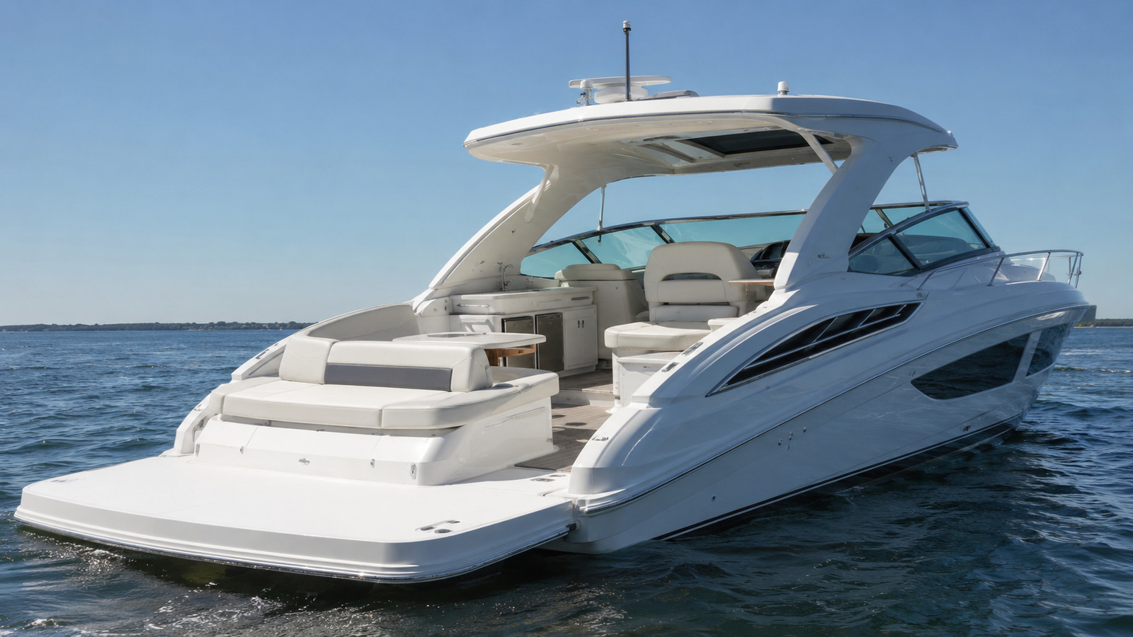 sea ray 420 express cruiser cockpit wide 07